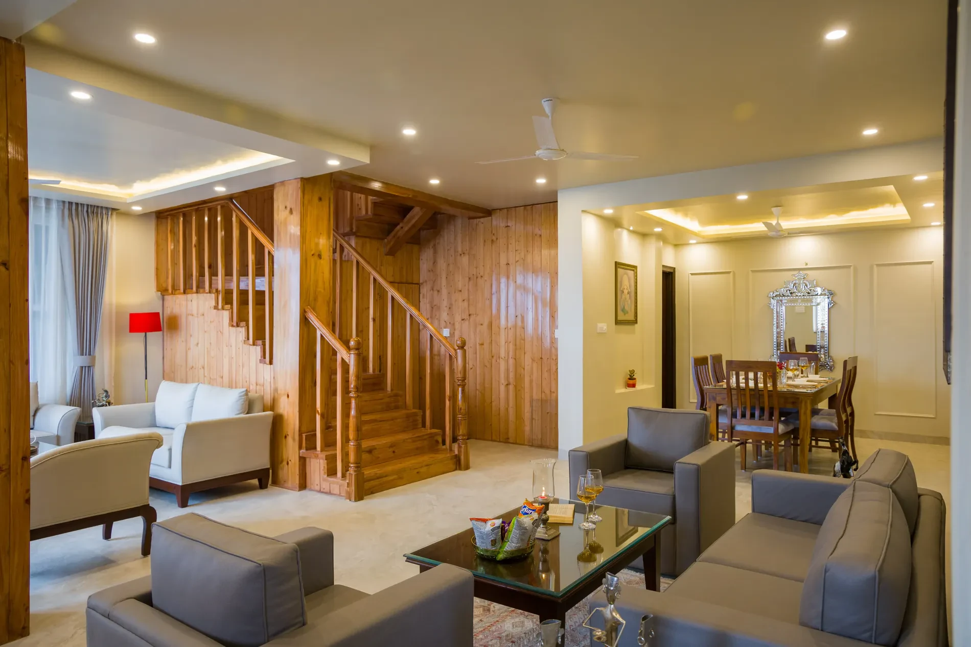 Twin Chalets I 4-BHK Pet-friendly Escape With Valley-facing lawn, Terrace & 2 Living Rooms in Bhumiadhar
